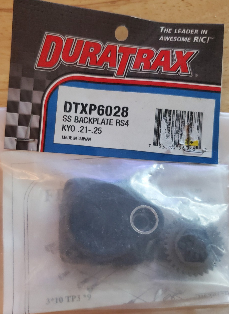 Duratrax DTXP6028 SS Backplate RS4 KYO .21-.25