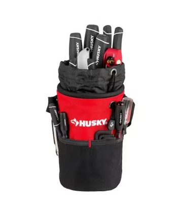 #ad Husky 5quot; Utility Sack Tool Bag 10 Pockets Water Resistant Material 432 396 NWT#x27;s $17.95