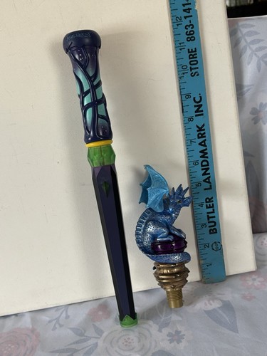 MagiQuest Light Up Multi Color Wand W/ Blue Dragon Topper 2008 Great Wolf Lodge