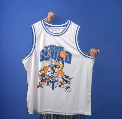 5XL Space Jam Men's Tune Squad Polyester White Jersey Cartoon Space Jam 