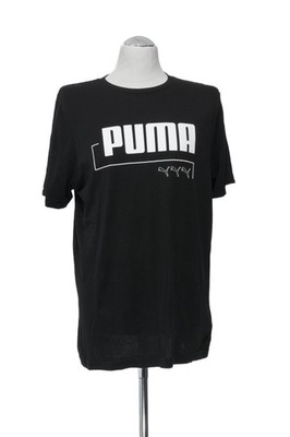 Puma Damen T-Shirt Gr. L schwarz Print kurzarm Rundhals Regular Shirt (20917)