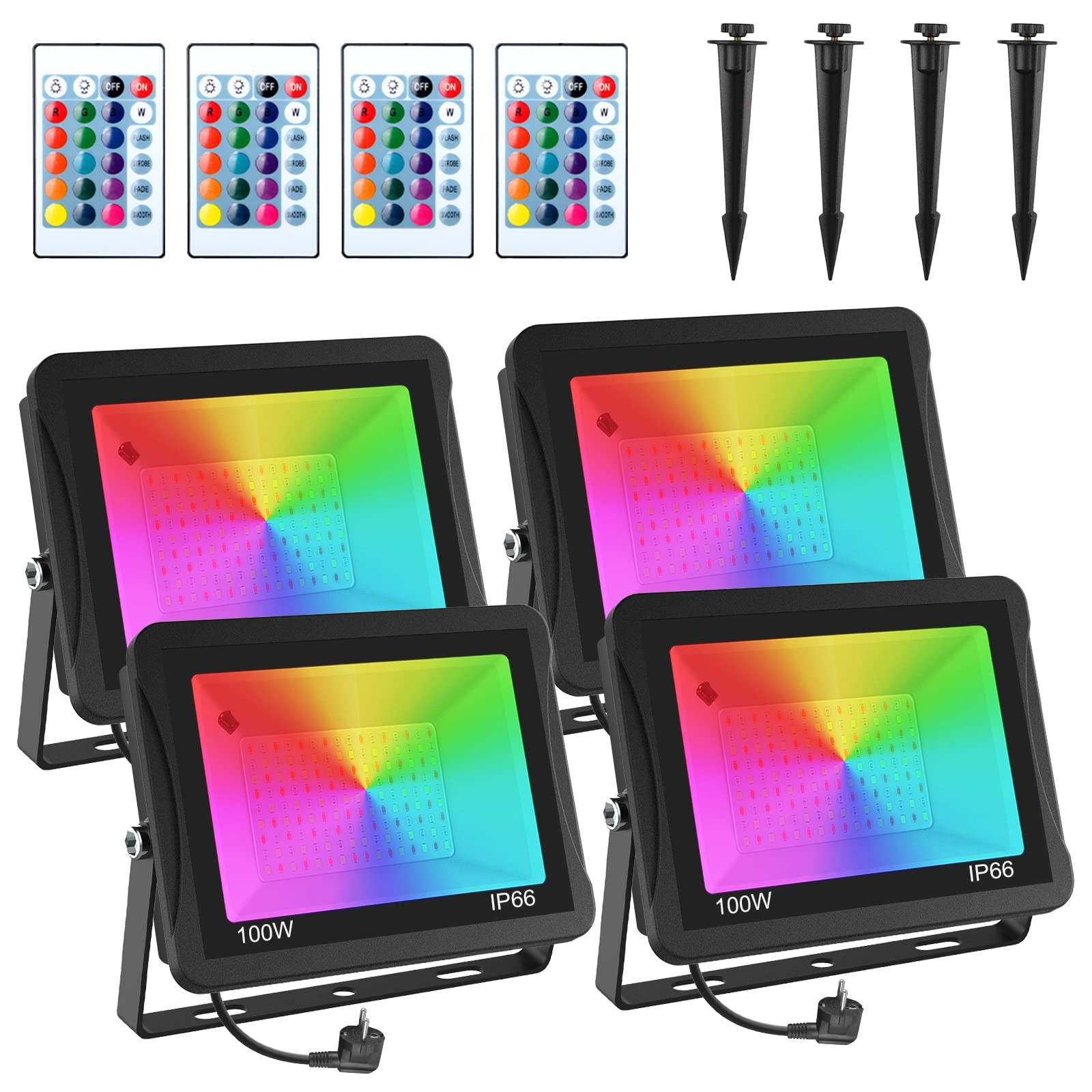 Faretto RGB LED 100W T SUNUS Proiettore LED RGB Faro LED Colorato con