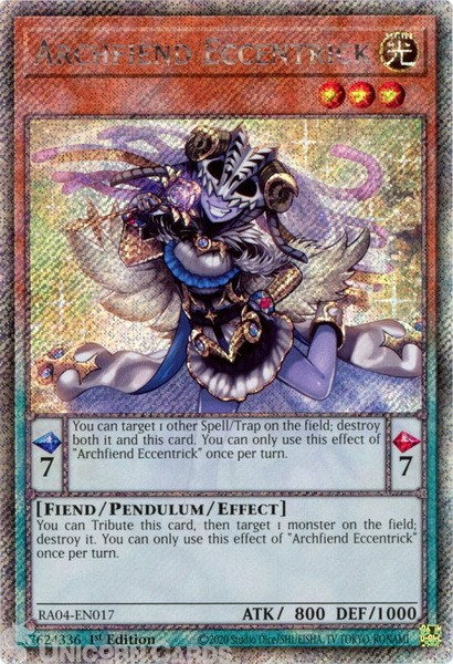 RA04-EN017 Archfiend Eccentrick : Platinum Secret Rare 1st Edition Mint YuGiOh C