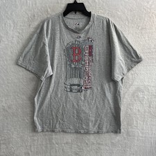 Majestic Mens T Shirt Gray Boston Red Sox Graphic MLB Baseball XL Cotton Crew