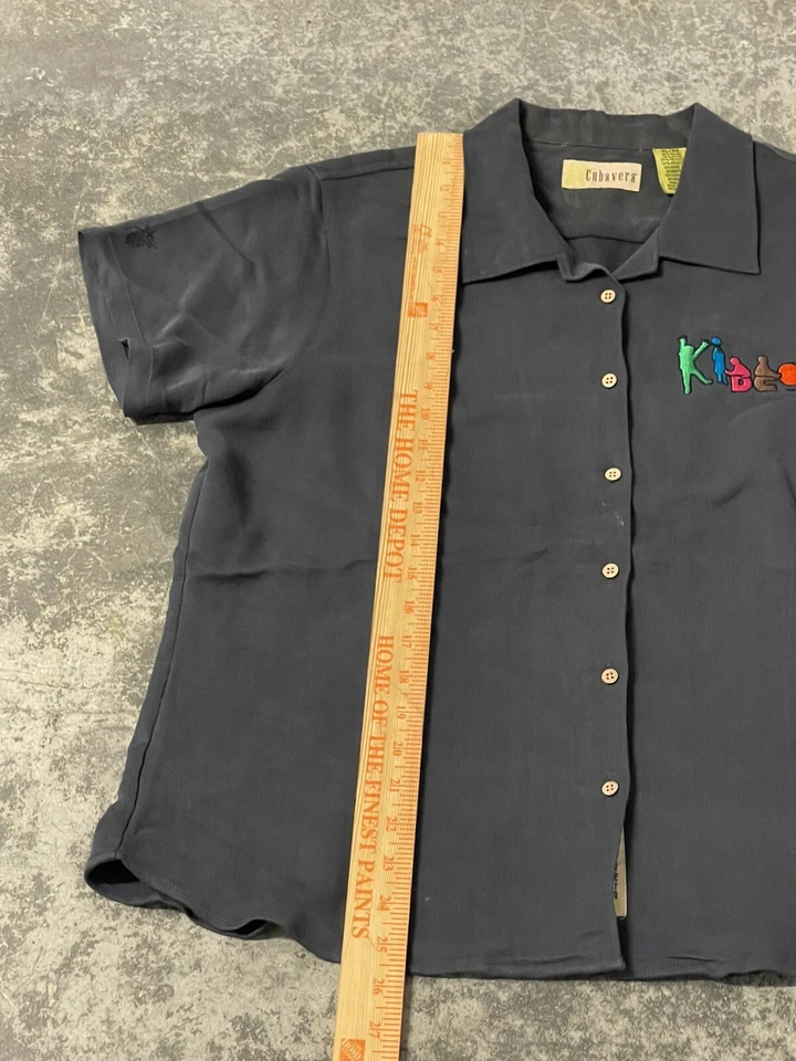 Camisa para mujer Cubavera Kidco abotonada manga corta adulto talla X-grande Foto 4 de 4