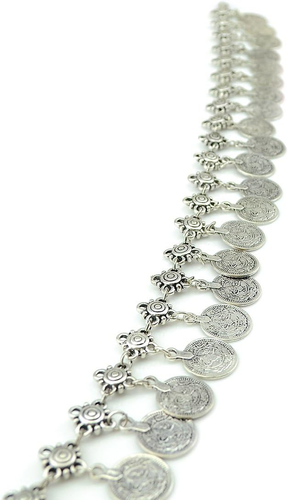 Zigeuner Silber Baumeln Münzen Bauchnabelkette Hippie Boho Gürtel Bauchtanz Kette Körper Je - Bild 4 von 9