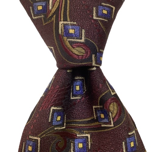 ROBERT TALBOTT Best of Class Mens Silk Necktie USA Designer Geometric Purple EUC