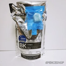 EXP 09/2022 T7411 EPSON INK BLACK 1000 ml Bag 1 ea T741100 WITH CHIP