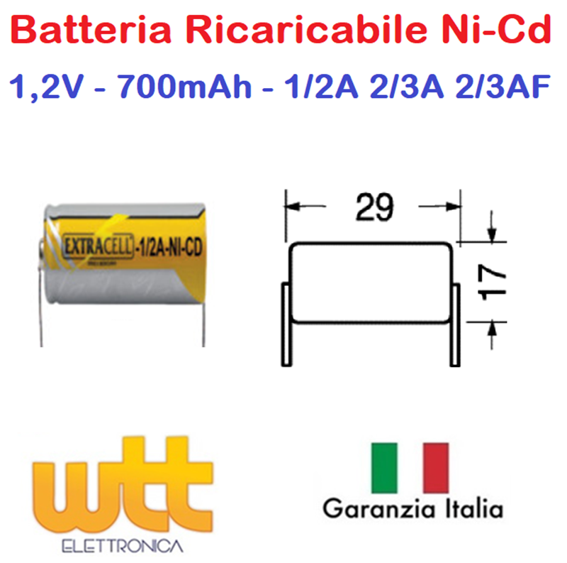 Batteria Ricaricabile Nimh 1-2AA 1AAZM500 1.2V 500mAh FT - Foto 10