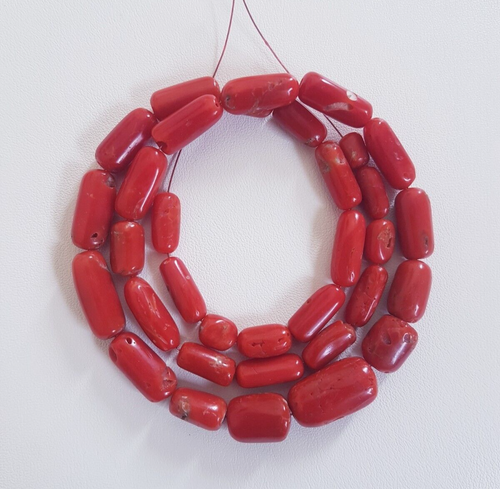 PERLES DE CORAIL de mer naturelles Italie perles de corail rouge vintage pier... EUR 41,08 - FR