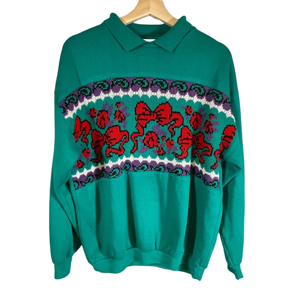 Vintage 1990s Lauren Brooke Collared Crewneck Sweater Sweatshirt