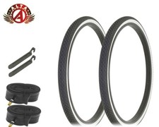 ALTA BICYCLE WIRE BEAD TIRES 24 x 1-3/4 S7 WHITEWALL MINI BRICK TREAD 6pc SET.