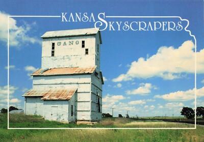 Grain Elevator Kansas Skyscrapers Vintage Continental Postcard Unposted
