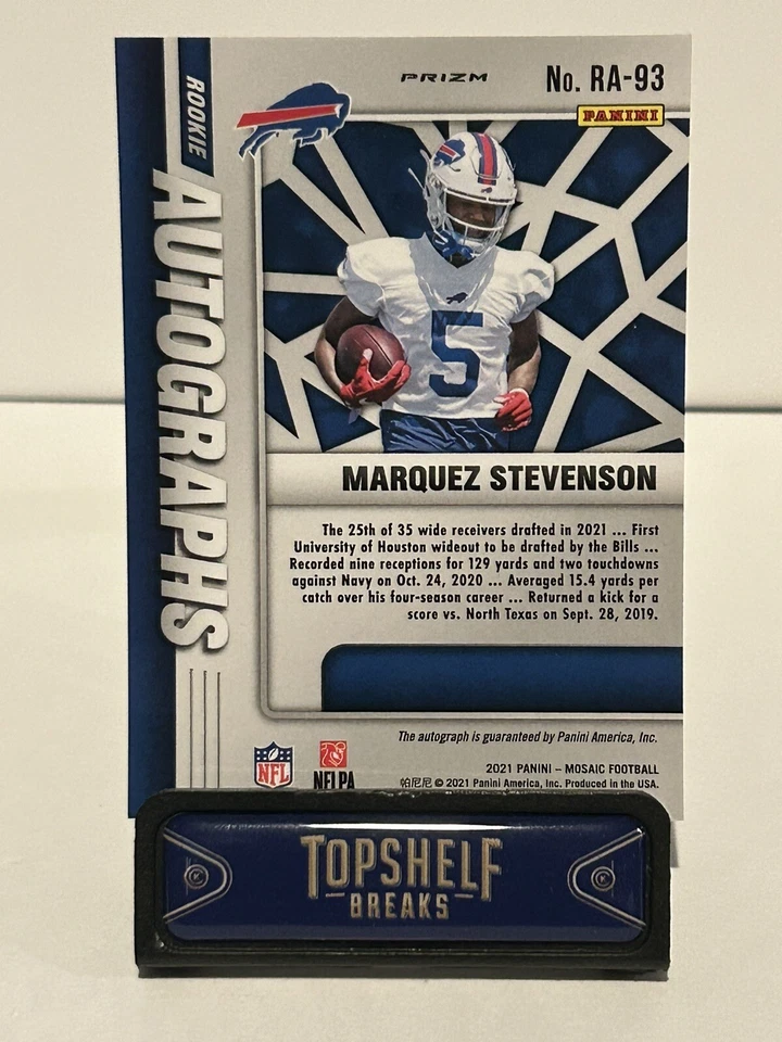 MARQUEZ STEVENSON 2021 PANINI MOSAIC FOOTBALL ROOKIE AUTOGRAPH RC AUTO Q0186 - Image 2 of 2