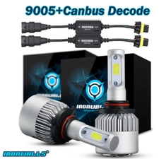 9005 HB3 9145 H10 LED Headlight Bulb Kits 6K White + Canbus Anti Fliker Resistor