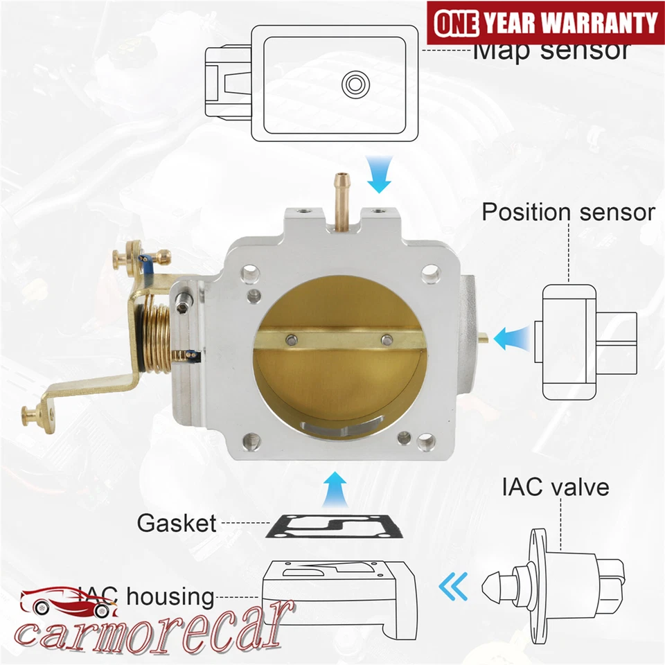 Корпус дроссельной заслонки для Jeep Wrangler Cherokee 4,0 л 62 мм Power Plus 1724 1991-2003 годов выпуска - Изображение 3 из 4