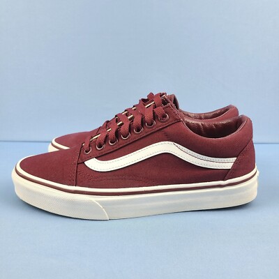 Vans Old Skool Mens Size 6.5 Canvas Skate Shoes Cordovan True White VN0001R1GEZ