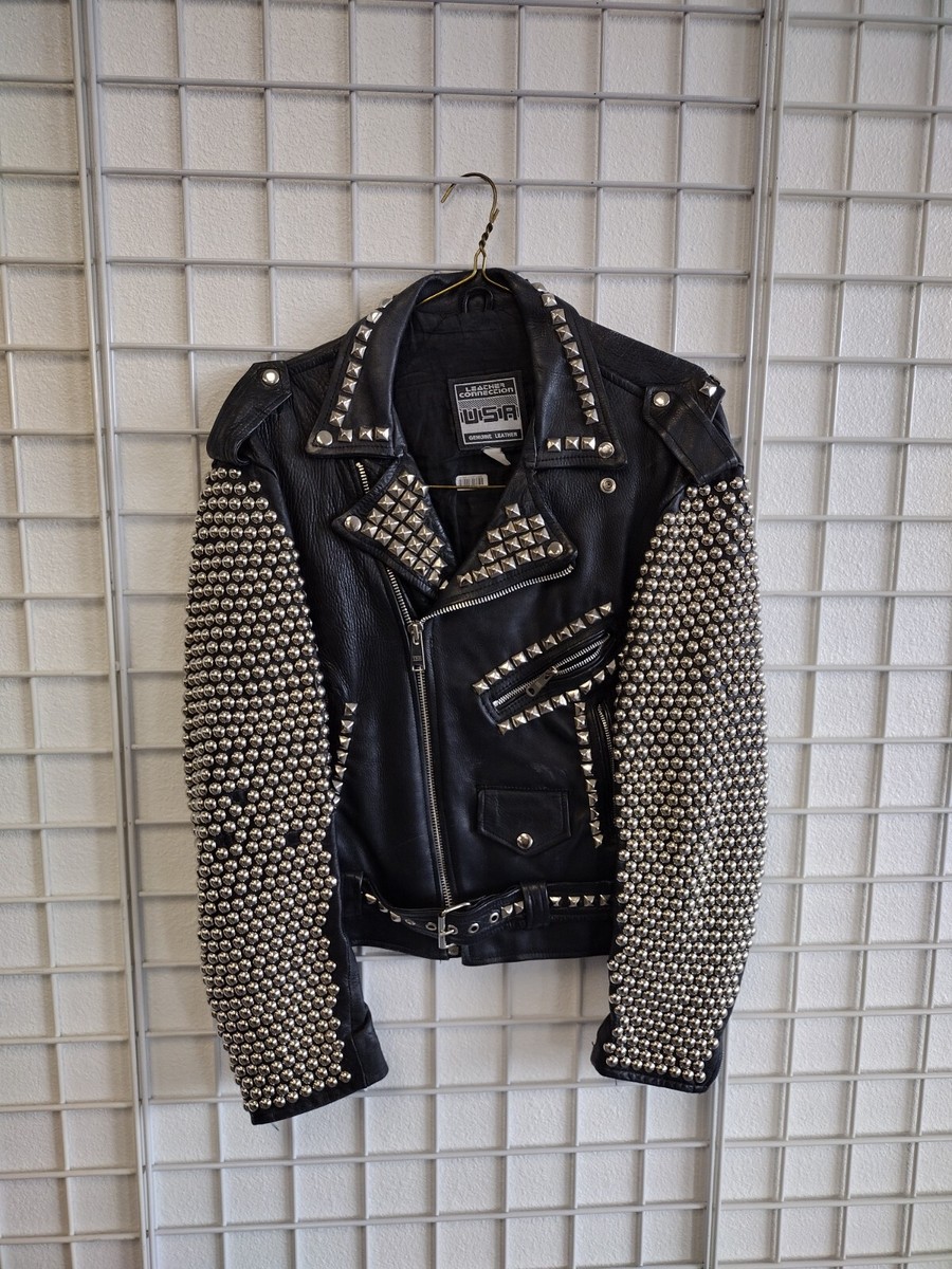 Vintage 80's Studded Punk Motorcycle Jacket 1980's Alternative
