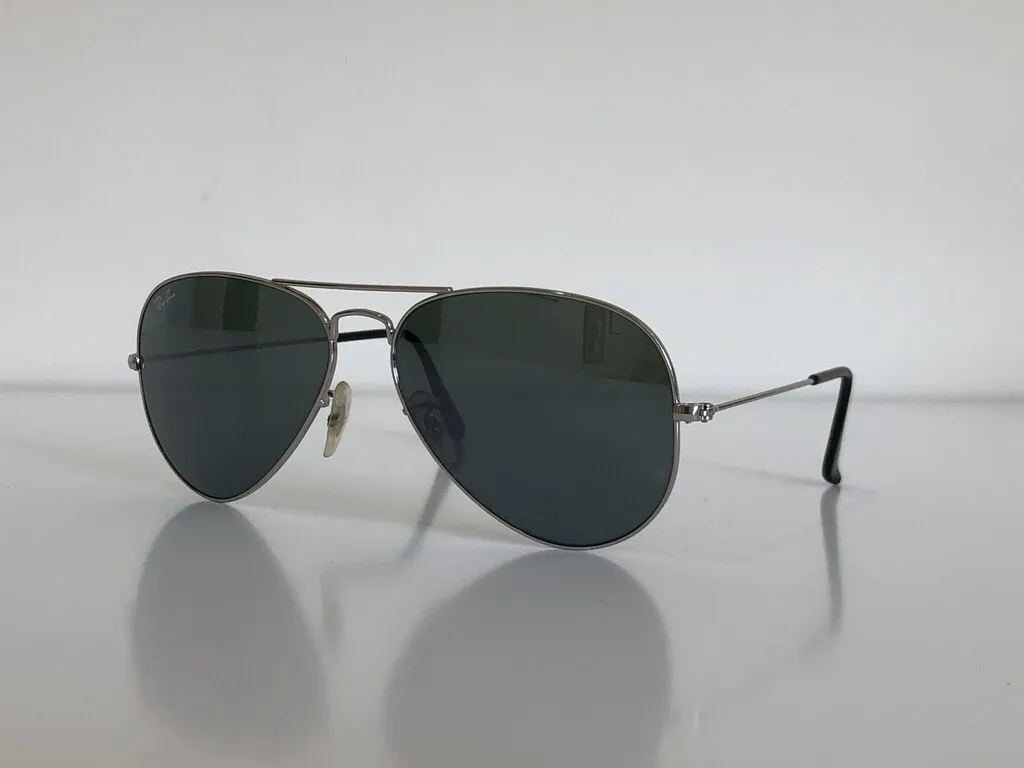 Better confirm Embryo Ray Ban RB 3025 W3277 Aviator Large Metal Silver Gray Sunglasses 58-14 3N |  eBay