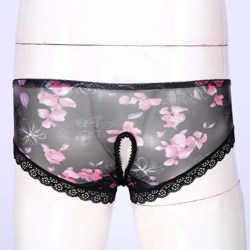 iEFiEL Herren Transparent Slip mit Offener Schritt Unterhose Sissy Thong Panties - Bild 28 von 66