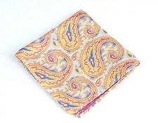 Lord R Colton Masterworks Pocket Square - Loch Ness Ice  Gold - 75 Retail New