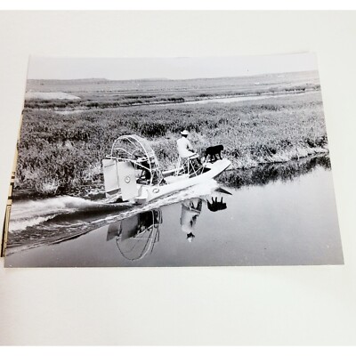 1967 Newspaper Press Photo Modoc Co Airboat Rounding Up Geese For Banding B & W