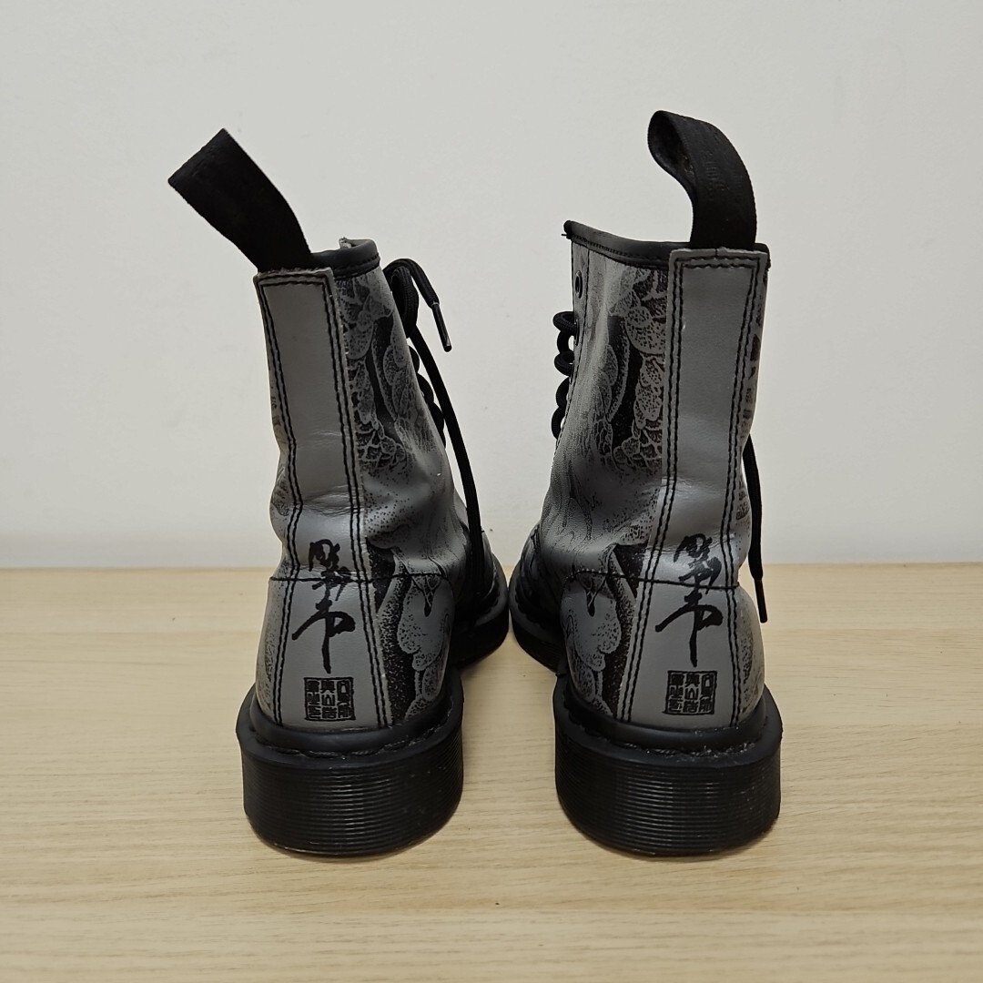 Dr Martens 1460 OT Tattoo Japanese Dragon Art Grey Leather Dr Martens 1460 OT Tattoo Japanese Dragon Art Grey Leather