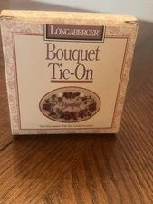 Vintage Longaberger Basket "Bouquet” 1996 Ceramic Tie On Flower Motif Charm