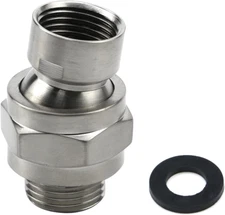 Brushed Nickel Shower Head Swivel Ball 360°Brass Chrome Shower Head Elbow Adapte