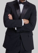 B by Brooks Brothers Men's Black Wool Tuxedo Sport Coat Suit Jacket Size 46R