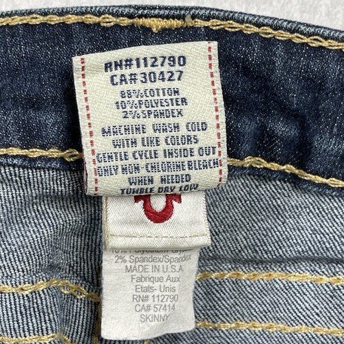 True Religion Jeans Damen 25 blau Denim Skinny Made in USA Freizeit Alltag Hose - Bild 12 von 17