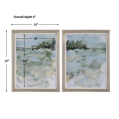 Uttermost Far Away View Framed Prints in Green and Blue Finish (Set of 2) - Picture 8 of 8