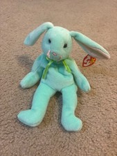 Hippity Green Bunny Ty Beanie Baby Hang Tush Tag PVC Pellets 6-1-96 Style 4119