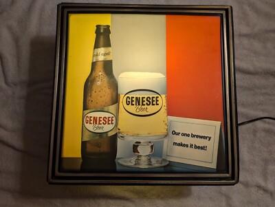 Genesee Beer Our One Brewery Makes It Best 15'' Square Lighted Sign Working