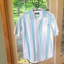 Hunt Club Logo Short Sleeve Casual Button-Down Sz. M 15-15.5 Shirt