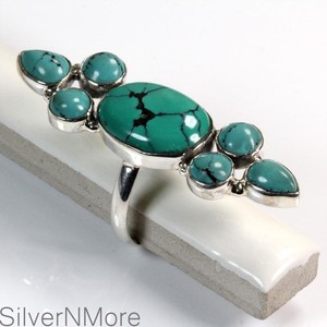 TURQUOISE-RING-SIZE-8-925-SILVER-JEWELRY-G187
