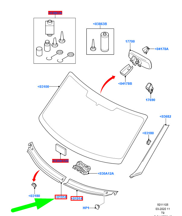 FORD TRANSIT MK3 Windschutzscheiben-Luftkanal vorne rechts 1756538