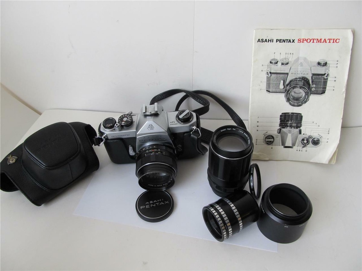Asahi Pentax Spotmatic SP w/50mm, 135mm Lenses **** | eBay