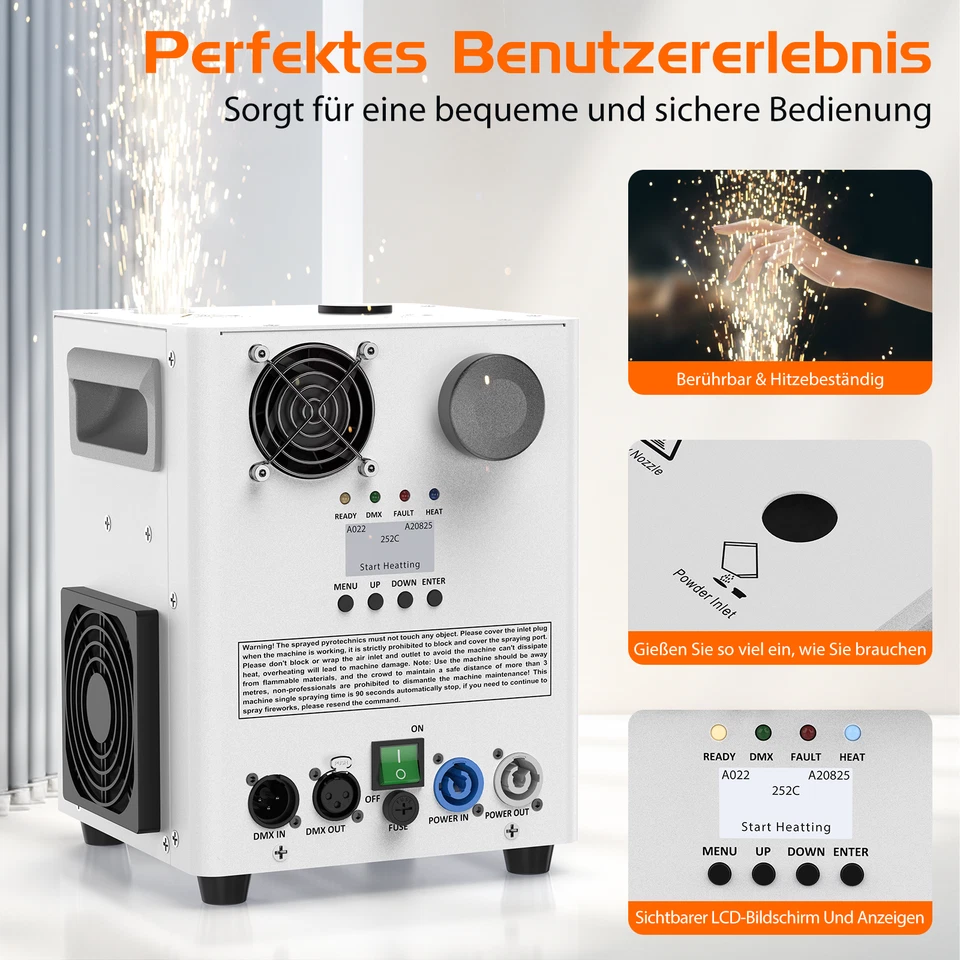 Scintilla 1200W Sparkular fuochi d'artificio DMX Cold Spark Machine grande spettacolo festa - Immagine 3 di 4