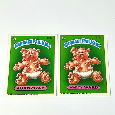 #ad Garbage Pail Kids 220a Joan Clone 220b Warty Ward 1986 Stickers $15.88