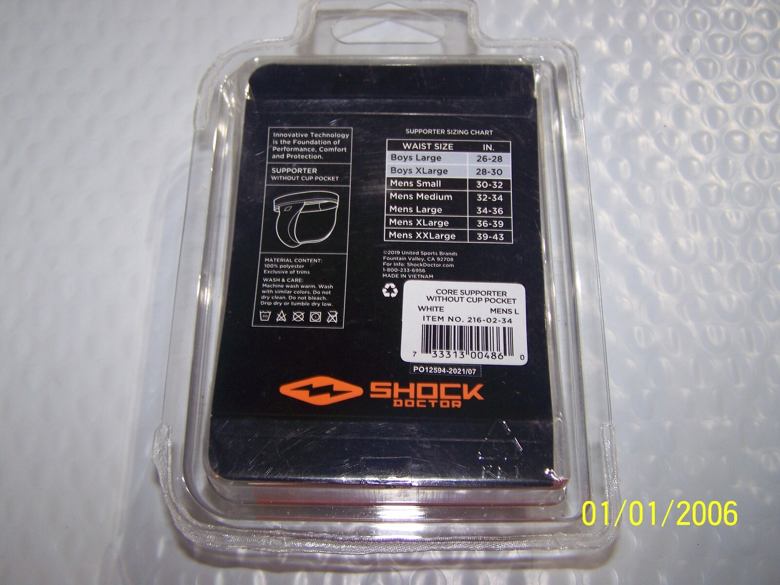 Shock Doctor Core Supporter Without Cup Pocket Adult Large 34 to 37 for