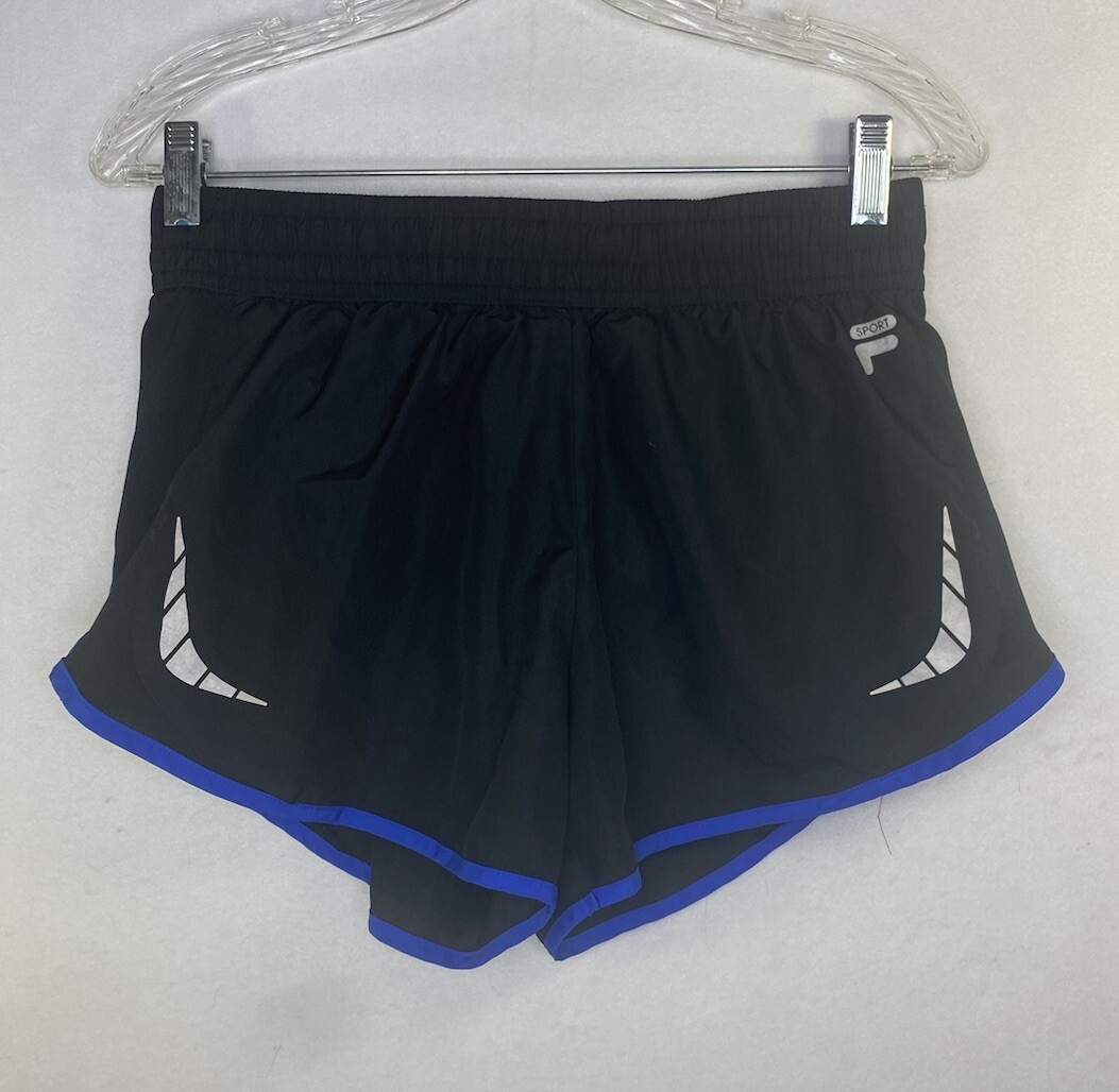 Pantaloncini corti Fila Sport taglia small nero blu bianco con coulisse palestra attiva corsa