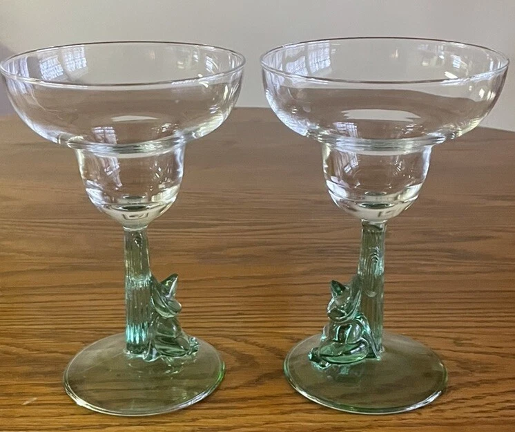 Juego de 2 vasos Margarita verde cristal D'Arques siesta cactus hombre dormido Foto 2 de 4