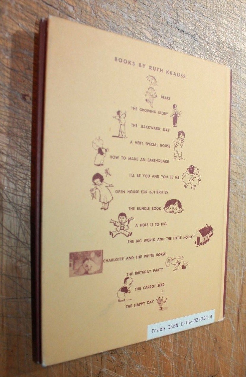 FILA THE CARROT SEED HARDCOVER WITH JACKET 1960'S HARPER & ROW RUTH KRAUSS