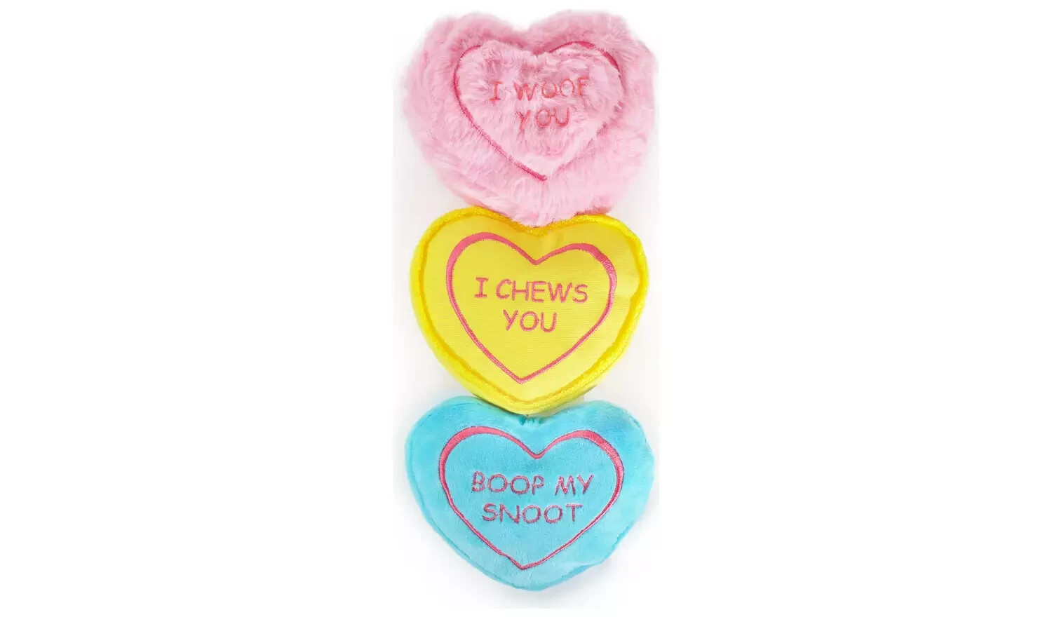 Rosewood Love Heart Durable Soft Plush Toys With An Added Squeaker Dog Toy
