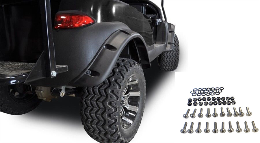Club Car Fender Flares Fit Precedent Golf Cart Set of 4 W/ Stainless Steel Bolts