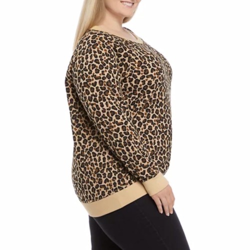 Crown & Ivy Sweatshirt Plus Size 3X Women's Long Sleeve 3X Leopard Pullover $70 - Bild 2 von 3