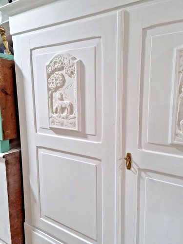 Designer Kleiderschrank Vintage BIG-im Gründerzeitstil weiß- 2türig - Picture 10 of 16