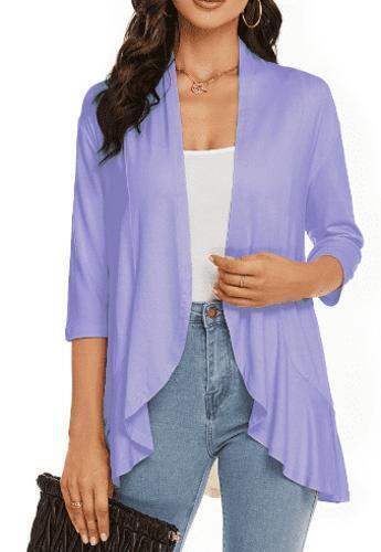 Womens Summer Cardigan Holiday Kimono Shirts Loose Coat Tops Open PLUS SIZE 6-20 - Picture 36 of 40