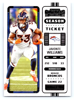 2022 Panini Contenders Football 31 Javonte Williams - Denver Broncos